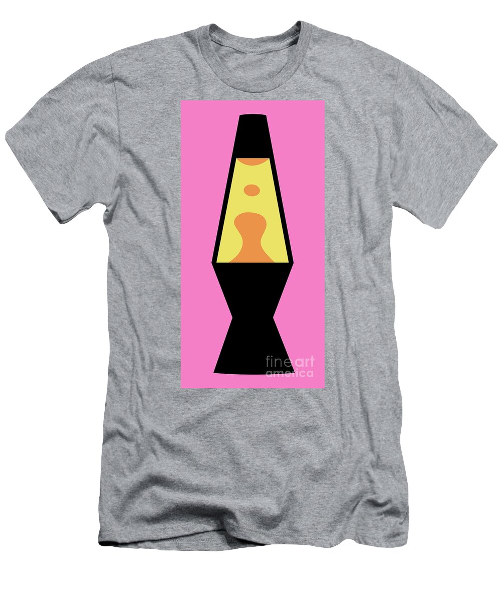 Mod T-Shirt featuring the digital art Mod Lava Lamp on Pink by Donna Mibus