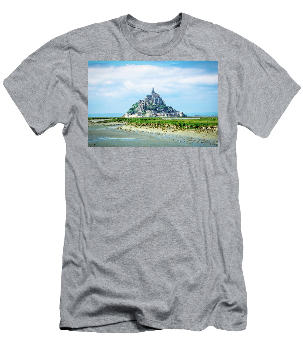  T-Shirt featuring the photograph Mont-Saint-Michel from La Caserne by Douglas Wielfaert