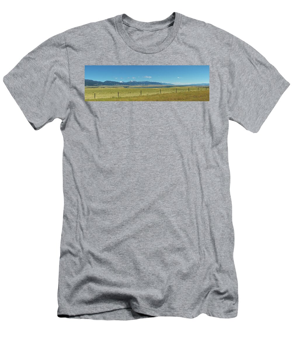 Montana T-Shirt featuring the photograph Montana Roadside Panorama by Sean Hannon