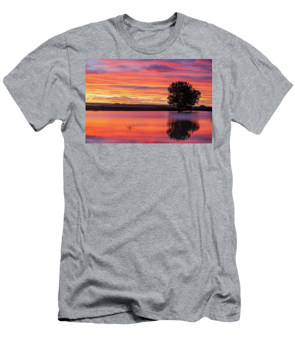 Colorful T-Shirt featuring the photograph Montana Sunset by Todd Klassy