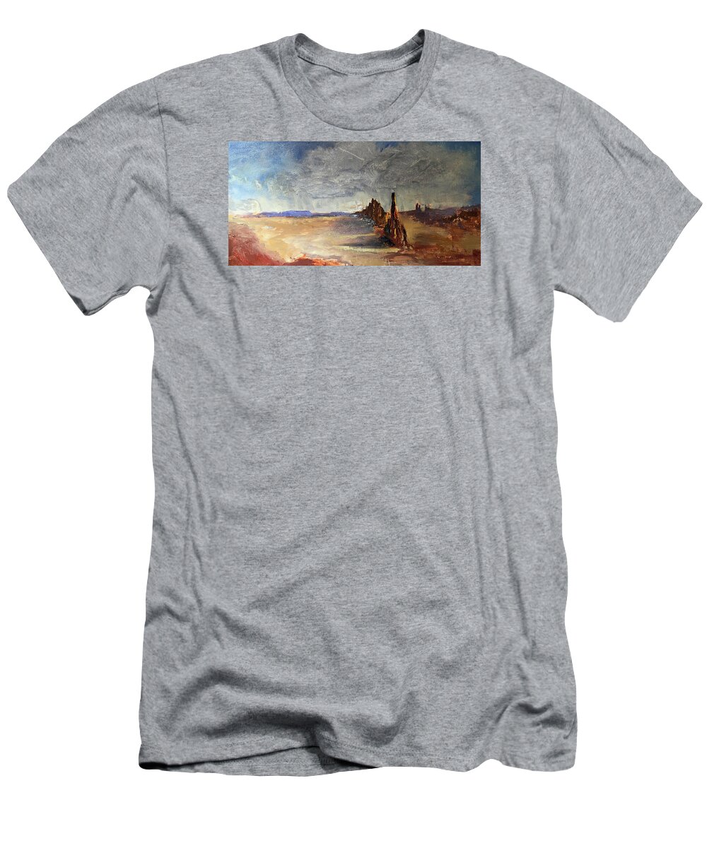 Monument Valley T-Shirt featuring the painting Monument Valley Edit by Glory Ann Penington