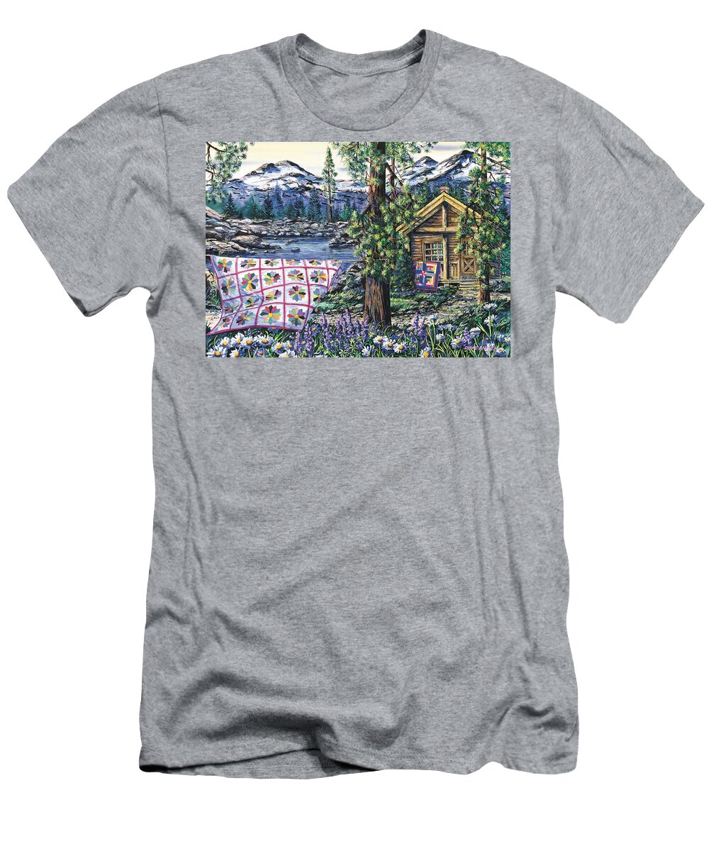 Mountains T-Shirt featuring the painting Mountain Breeze by Diane Phalen