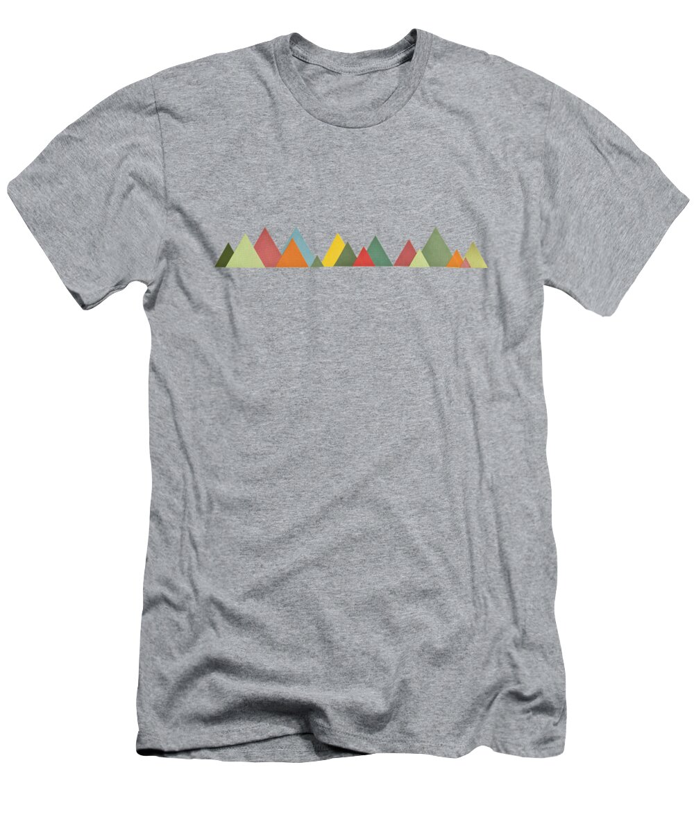 Mountains T-Shirt featuring the mixed media Mountain Range by Cassia Beck