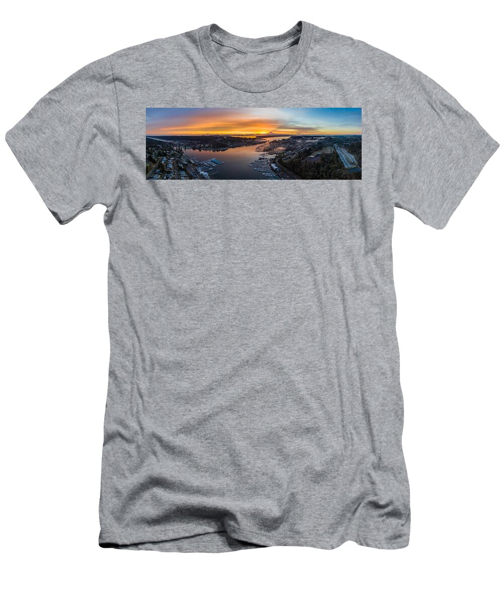 Drone T-Shirt featuring the photograph Mountain Shadow Pano by Clinton Ward