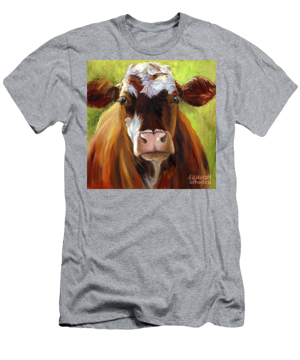 Cow T-Shirt featuring the painting Mozart II by Cheri Wollenberg