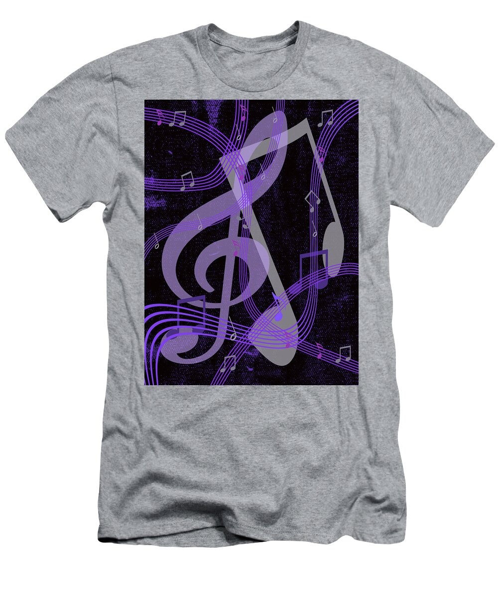  T-Shirt featuring the digital art Musical Highway by Michelle Hoffmann