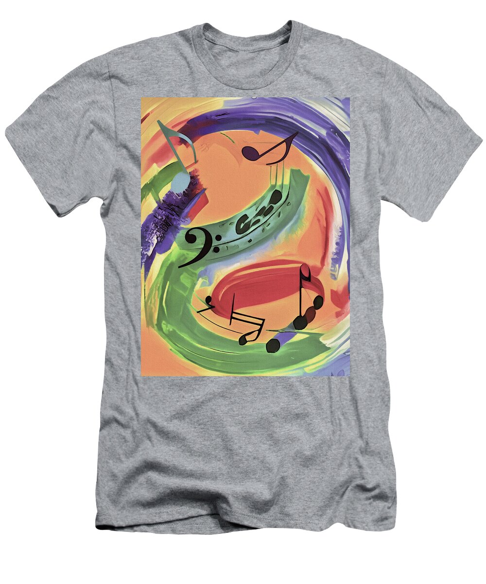  T-Shirt featuring the digital art Musical Memories by Michelle Hoffmann