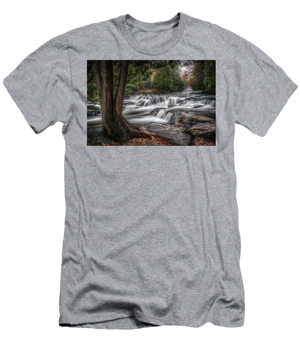 Bond Falls T-Shirt featuring the photograph Muted Fall by Brad Bellisle