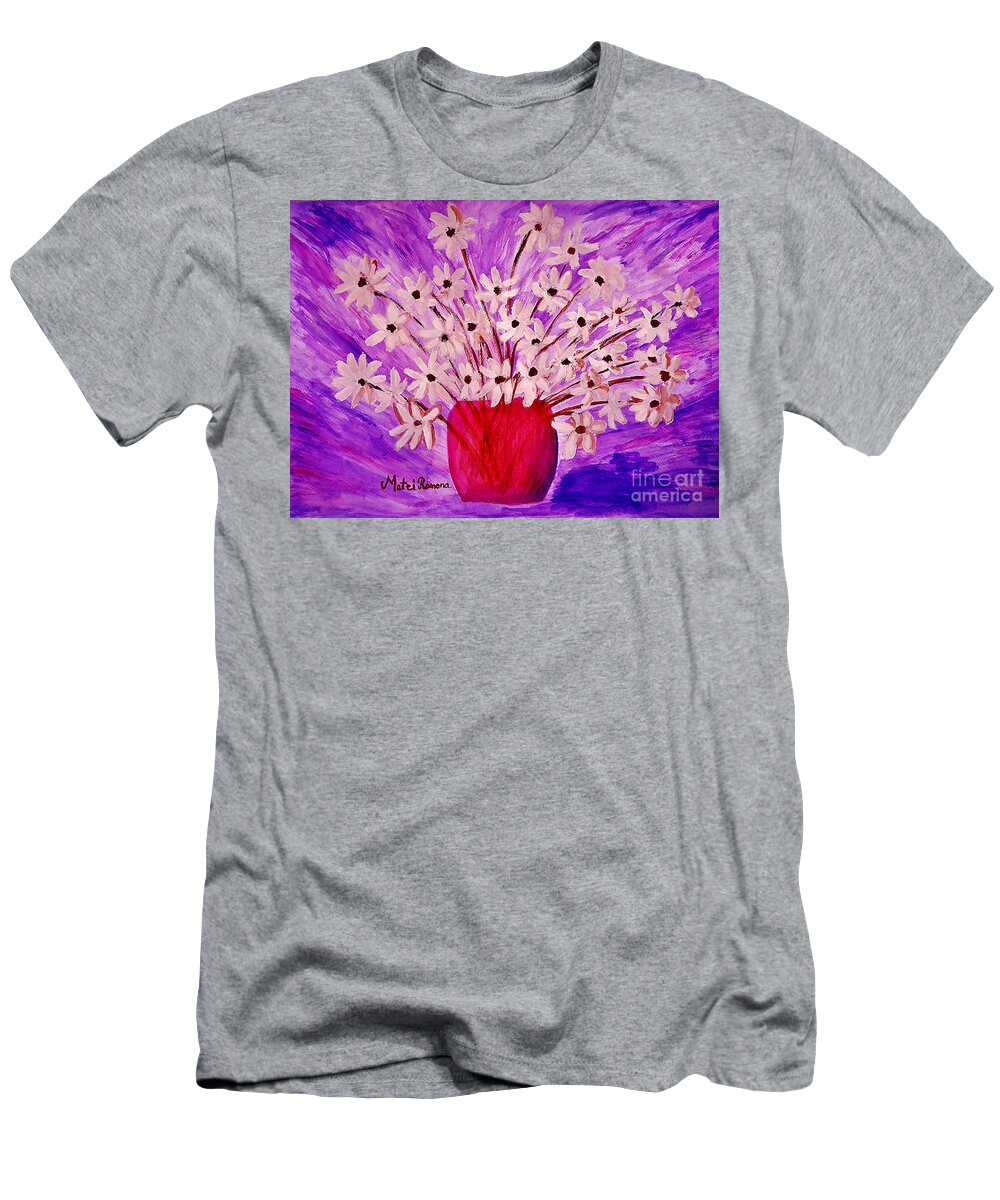 Daisy T-Shirt featuring the painting My Daisies by Ramona Matei