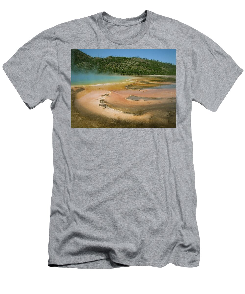 Yellowstone T-Shirt featuring the photograph Nature As An Abstract Painter by Calvin Boyer