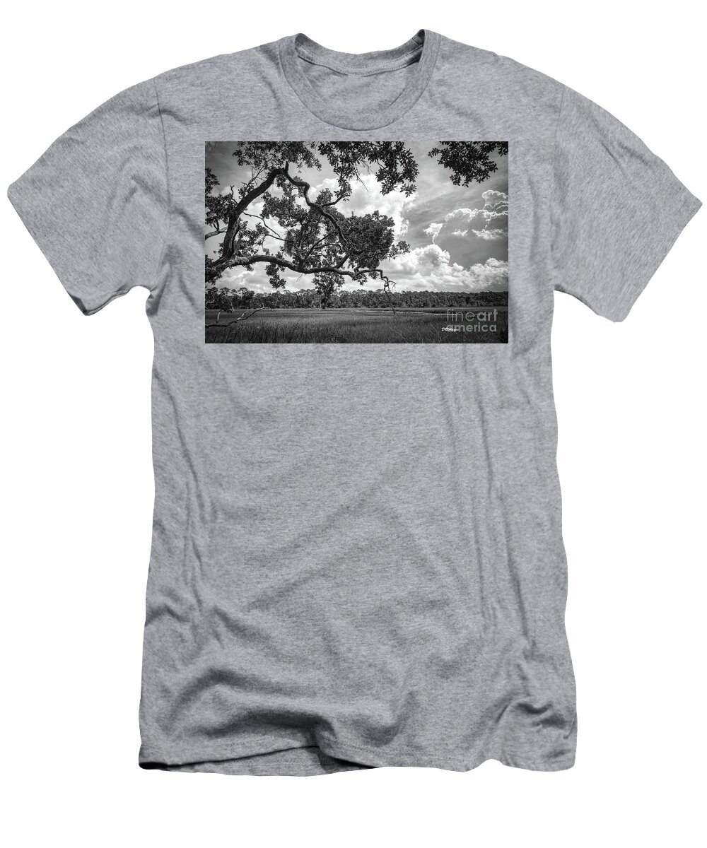 Nature T-Shirt featuring the photograph Natures Serenity In Black and White by DB Hayes