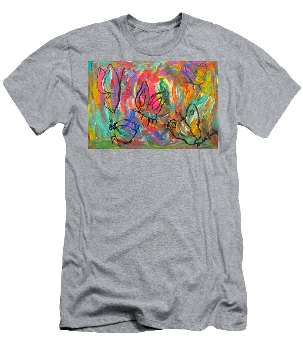 Buttery Paintings T-Shirt featuring the painting Neon Butterfly by Kendall Kessler