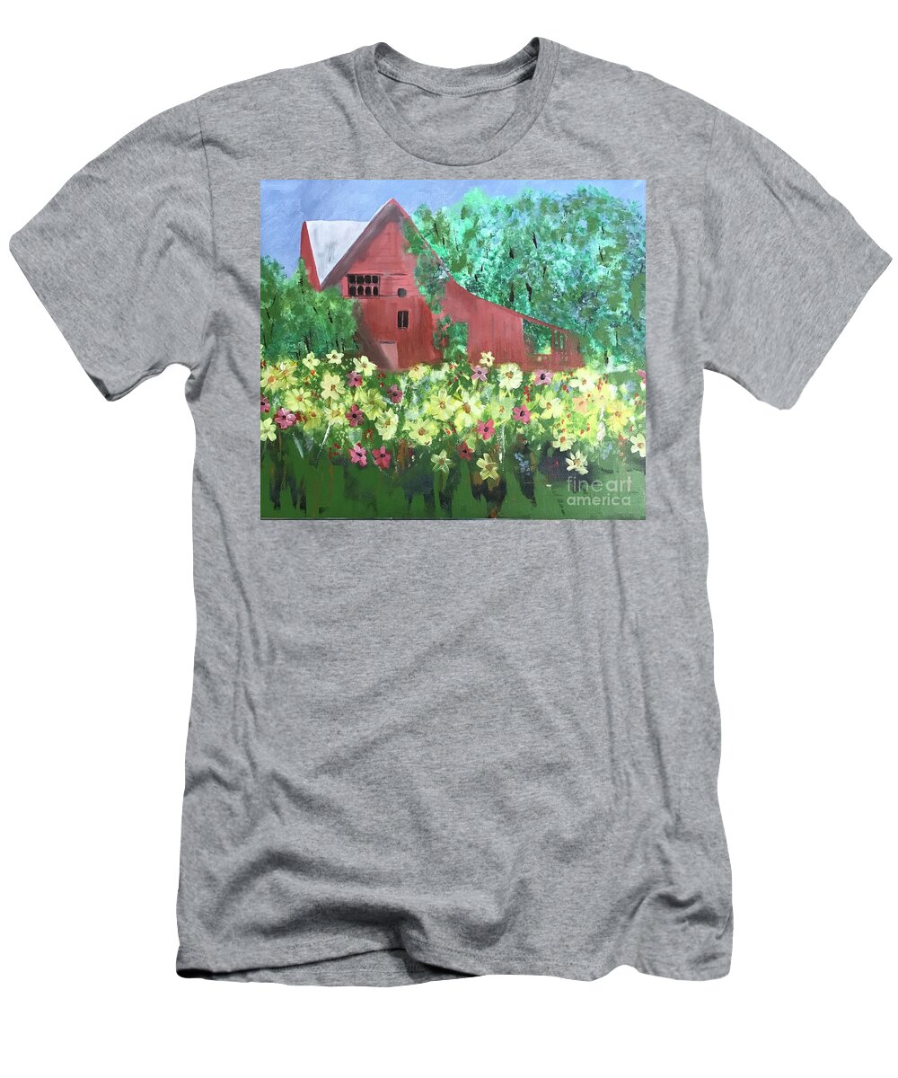 Original Art Work T-Shirt featuring the painting New England Barn Scene #2 by Theresa Honeycheck
