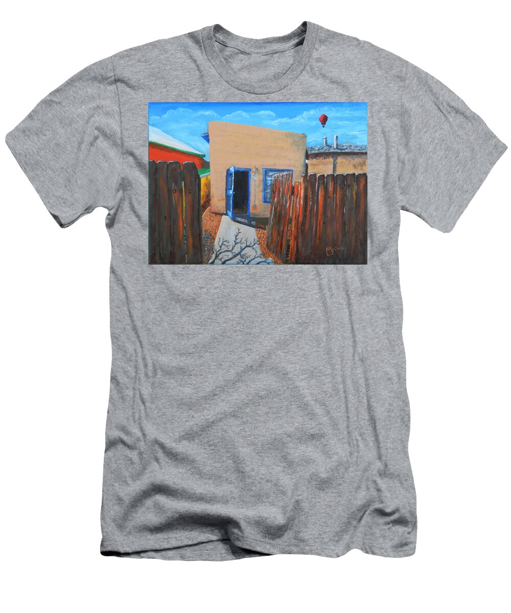 Las Cruces T-Shirt featuring the painting New Studio, First Look by Mike Kling