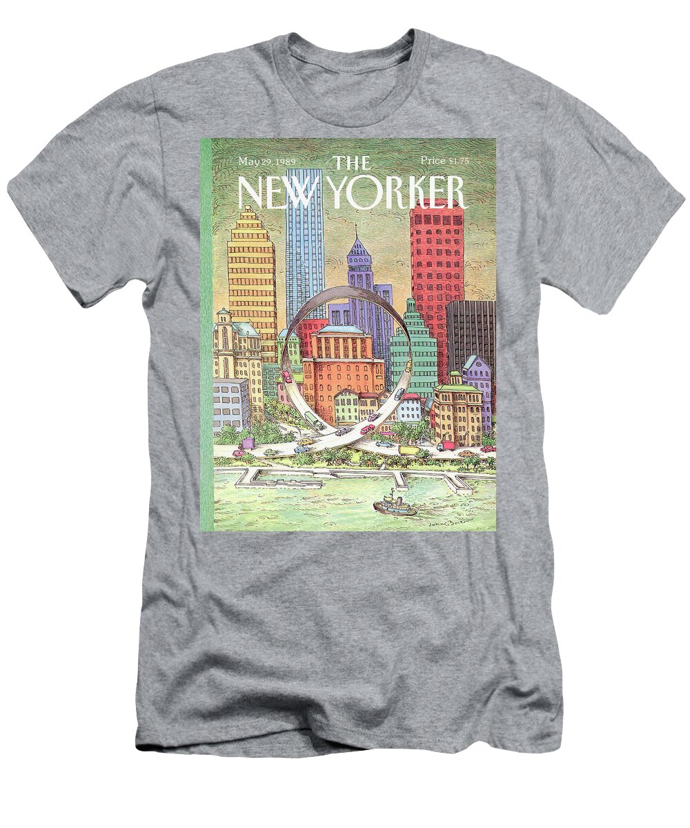 Nyc T-Shirt featuring the painting New Yorker May 29th, 1989 by John O'Brien
