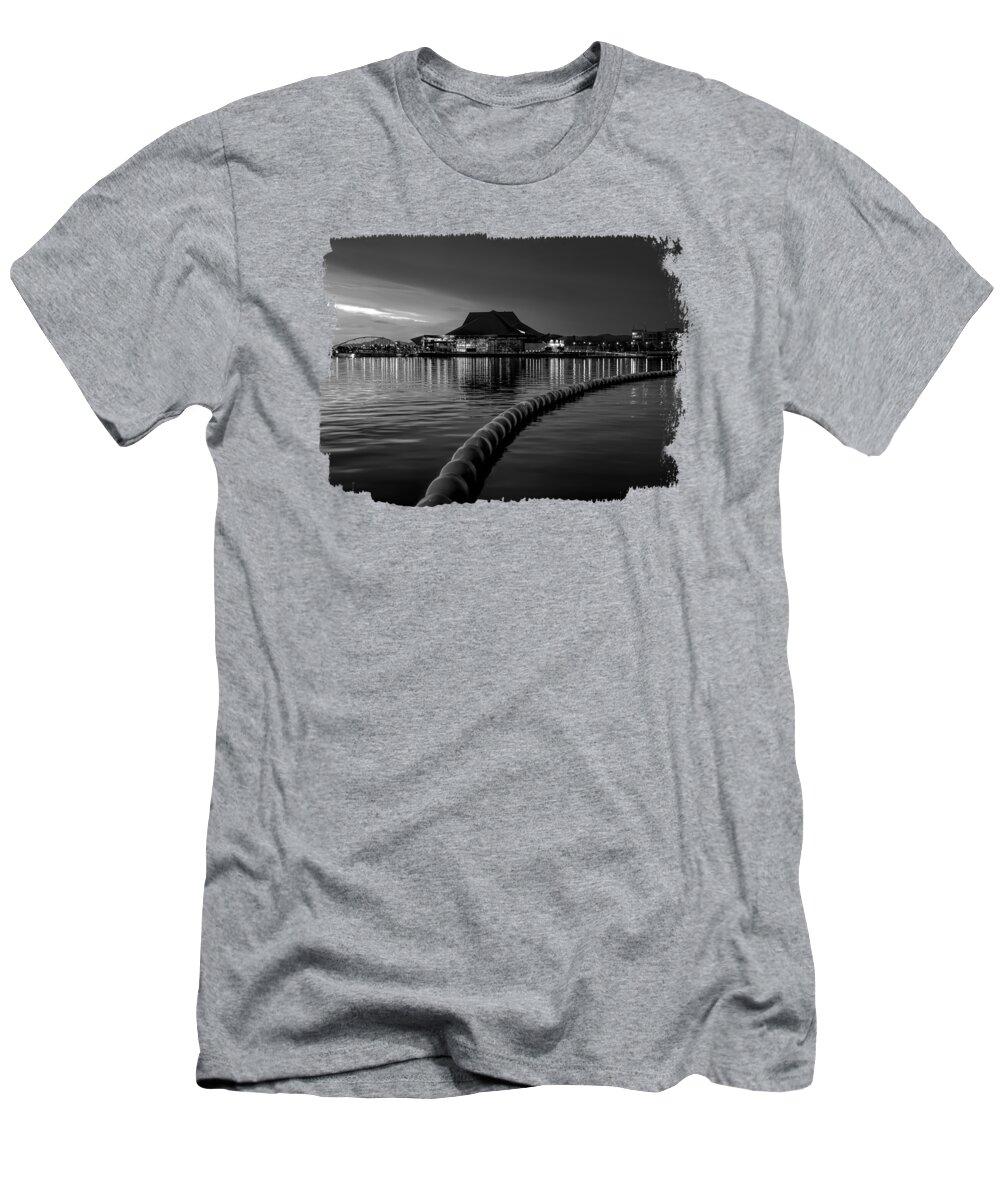 Tempe T-Shirt featuring the photograph Night Is Falling in Tempe BW by Elisabeth Lucas