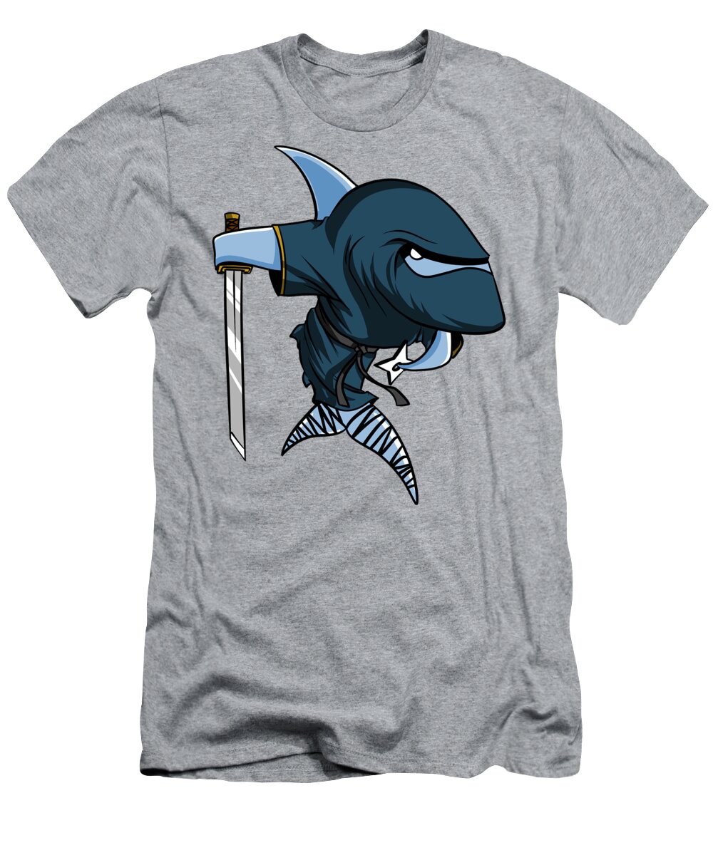 Ninja Shark Samurai T-Shirt by Nikolay Todorov - Pixels