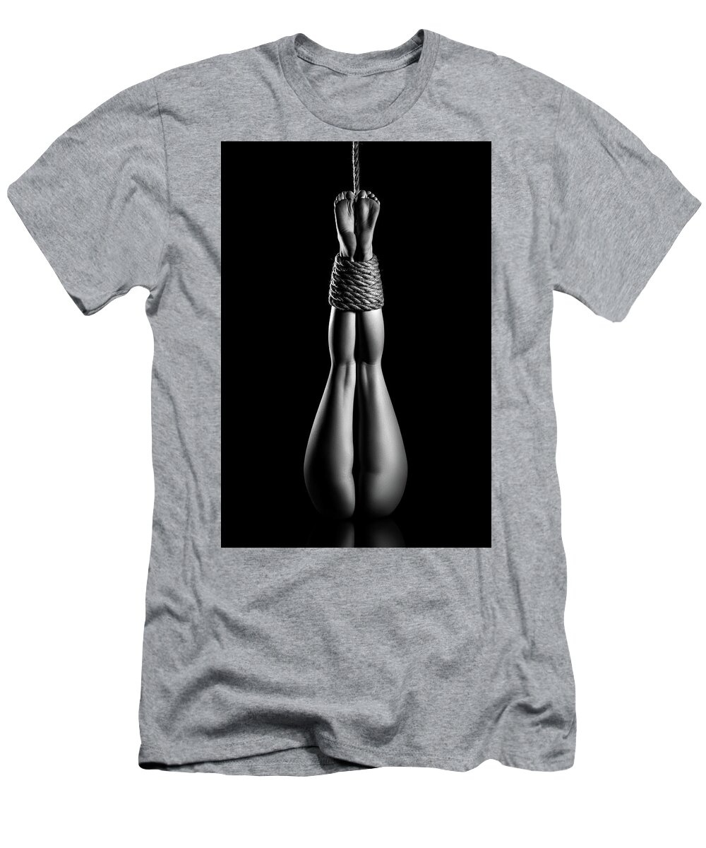 Woman T-Shirt featuring the photograph Nude Woman bondage 5 by Johan Swanepoel