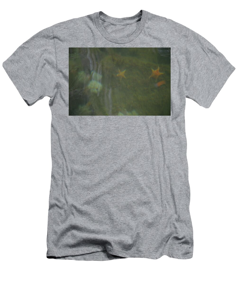 Starfish T-Shirt featuring the photograph Observing The Starfish and Jellyfish From Above the Water by James Cousineau