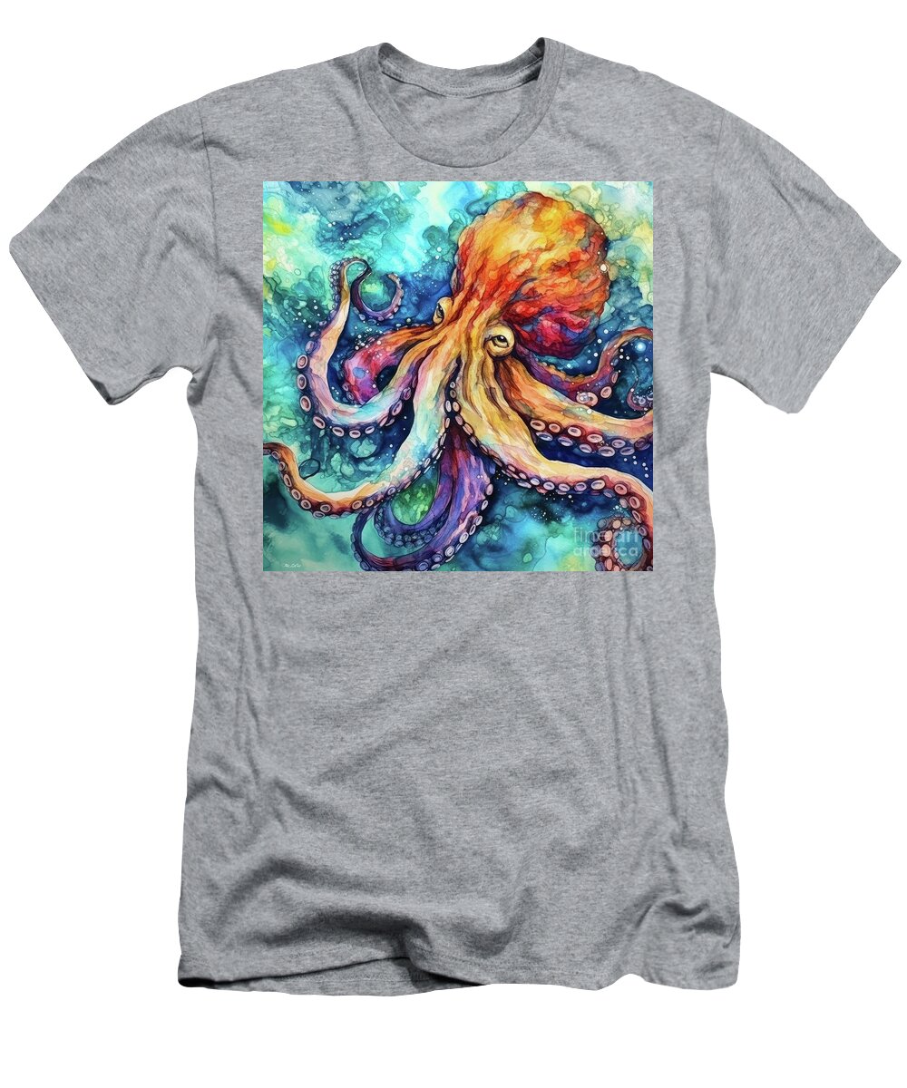 Octopus T-Shirt featuring the painting Ocean Octopus by Tina LeCour