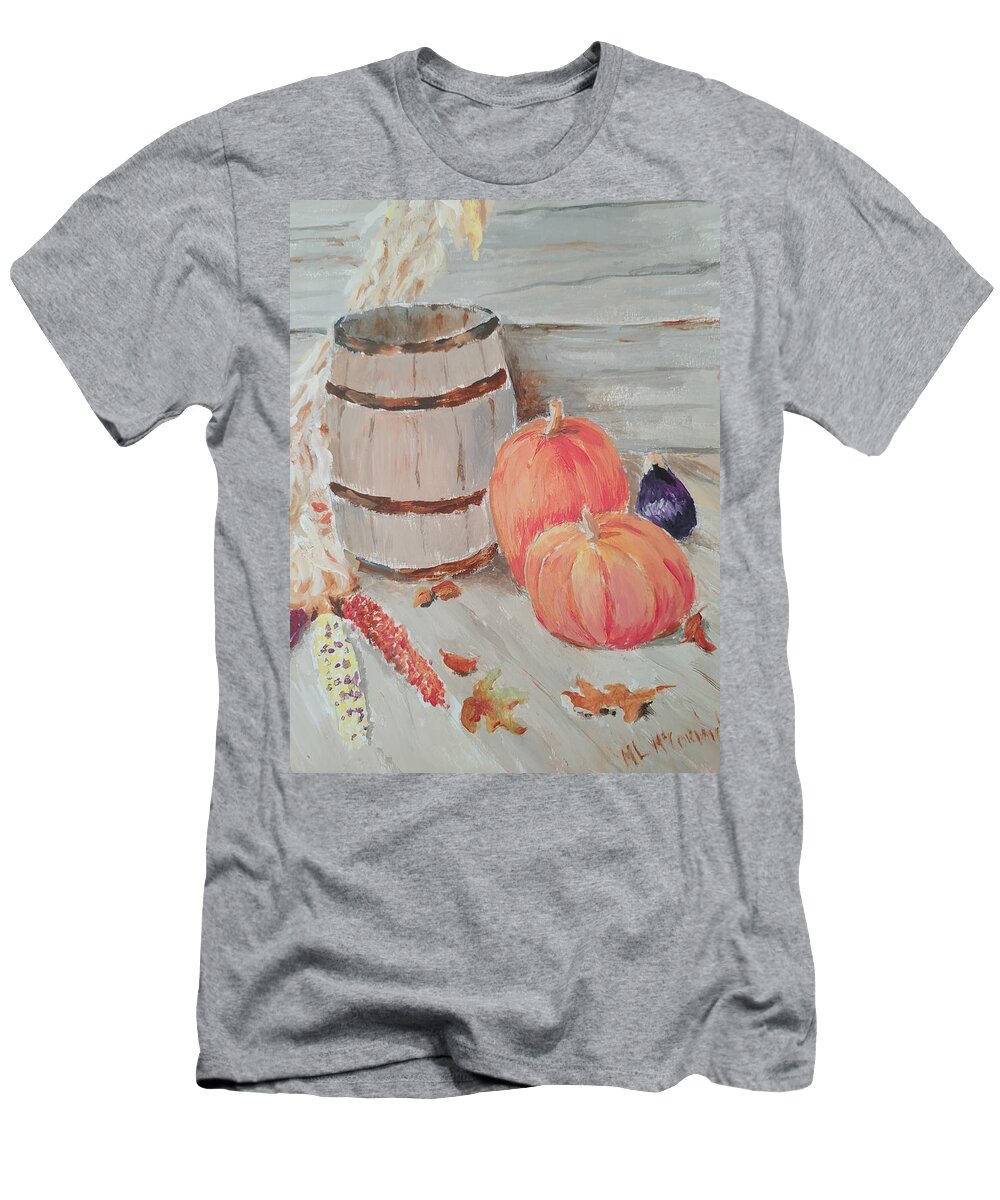 Pumpkins T-Shirt featuring the painting October Harvest by ML McCormick