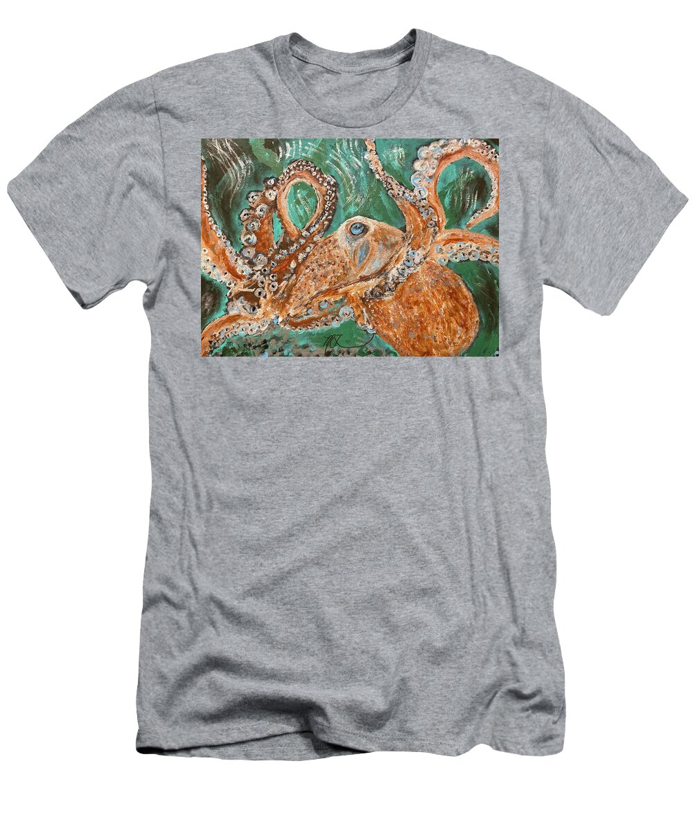Octopus T-Shirt featuring the painting Octopus by Melody Fowler