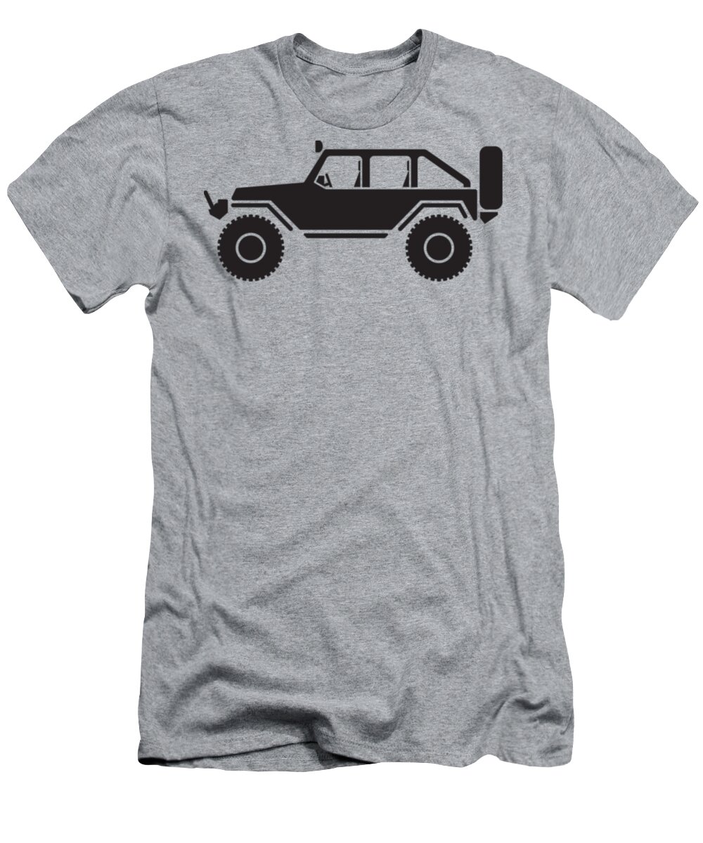 Vector T-Shirt featuring the digital art Off Road 4x4 Silhouette by Jeff Hobrath