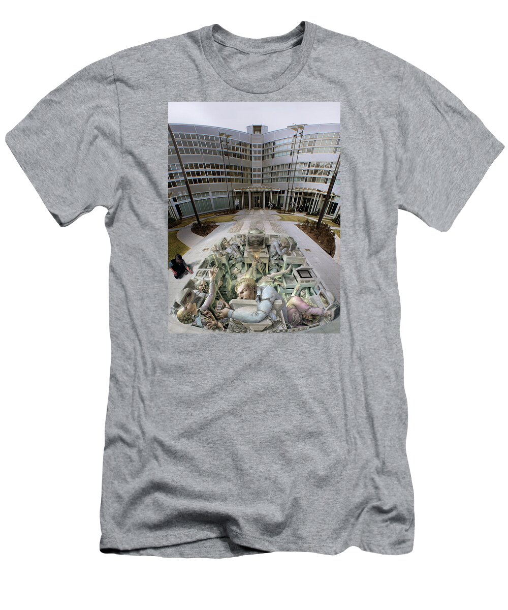 Officestress T-Shirt featuring the painting Office Stress by Kurt Wenner