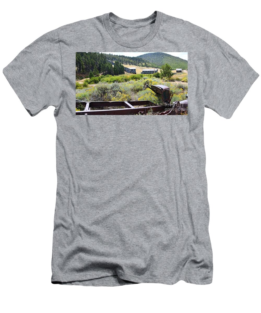Comet Mine T-Shirt featuring the photograph Old Dump Truck at the Comet Mine by Steve Brown