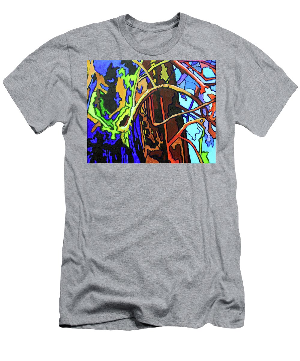 Tree T-Shirt featuring the painting Old Stump by John Lautermilch