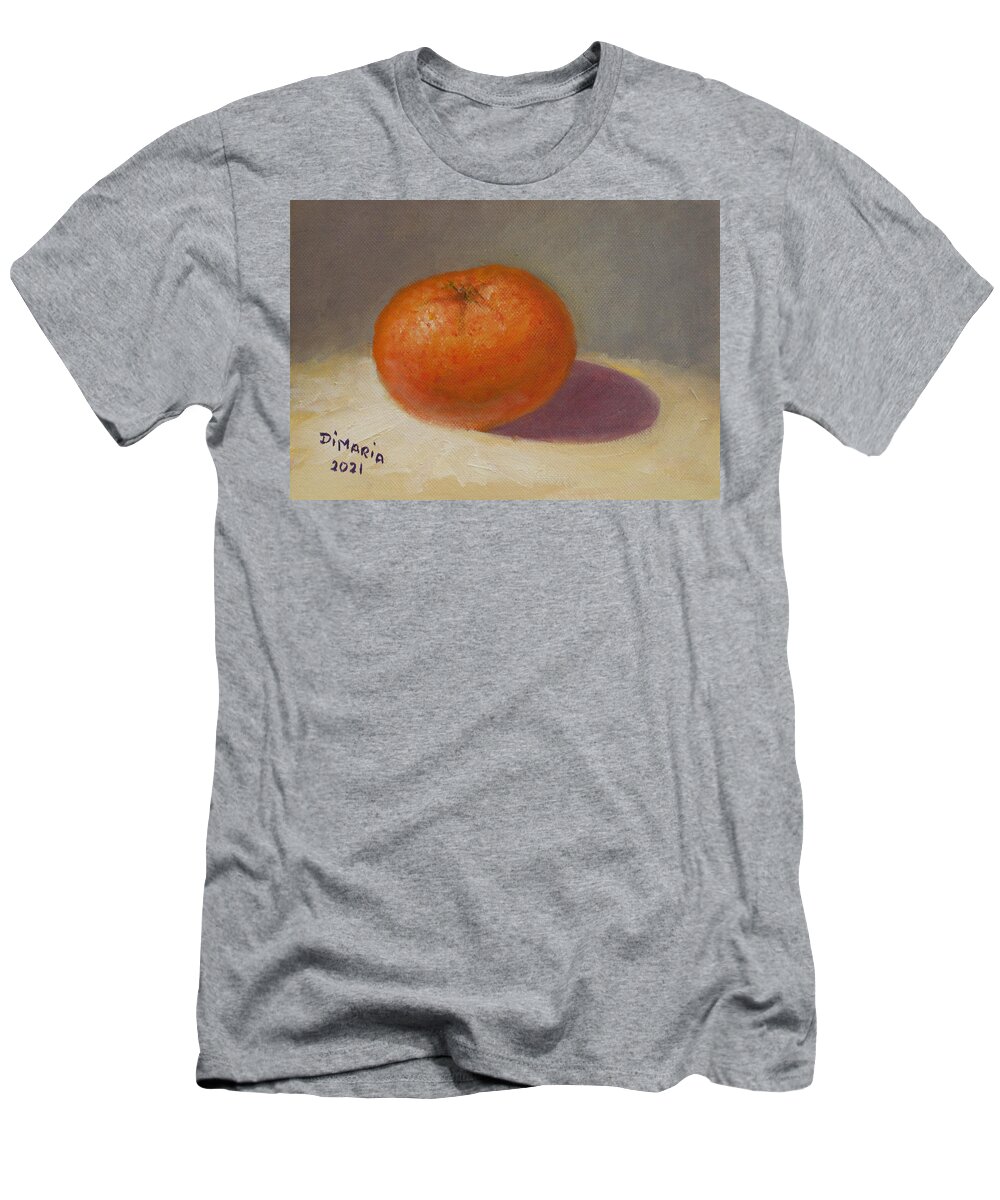 Realism T-Shirt featuring the painting One Tangerine on White Cloth by Donelli DiMaria