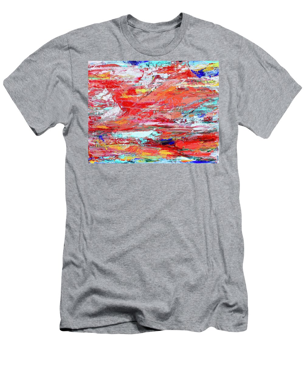 Mountains T-Shirt featuring the painting Orange Vista by Teresa Moerer