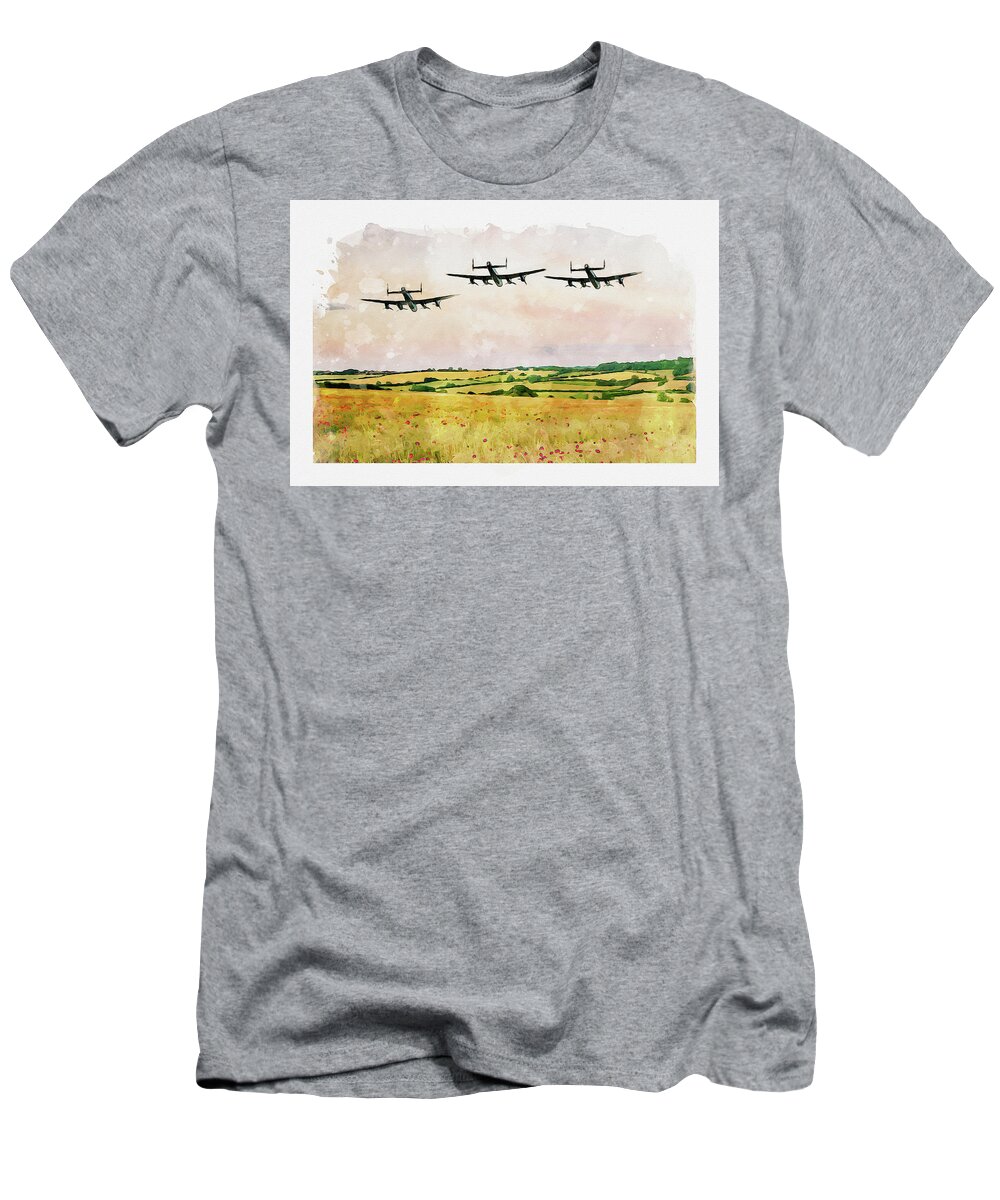 Art T-Shirt featuring the digital art Our Bomber Boys by Airpower Art
