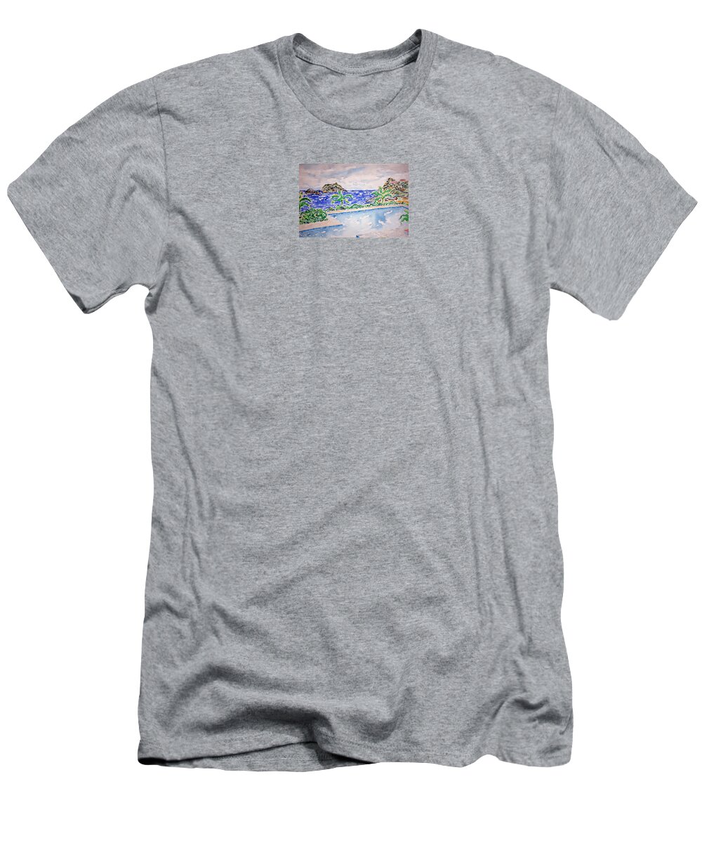 Watercolor T-Shirt featuring the painting Pacific Pool by John Klobucher