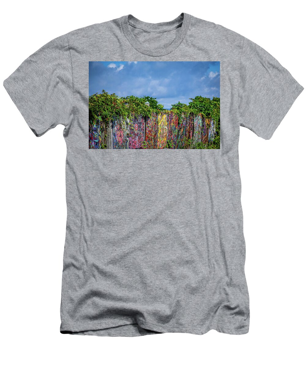 Landscape T-Shirt featuring the photograph Painted Fence by Erin O'Keefe
