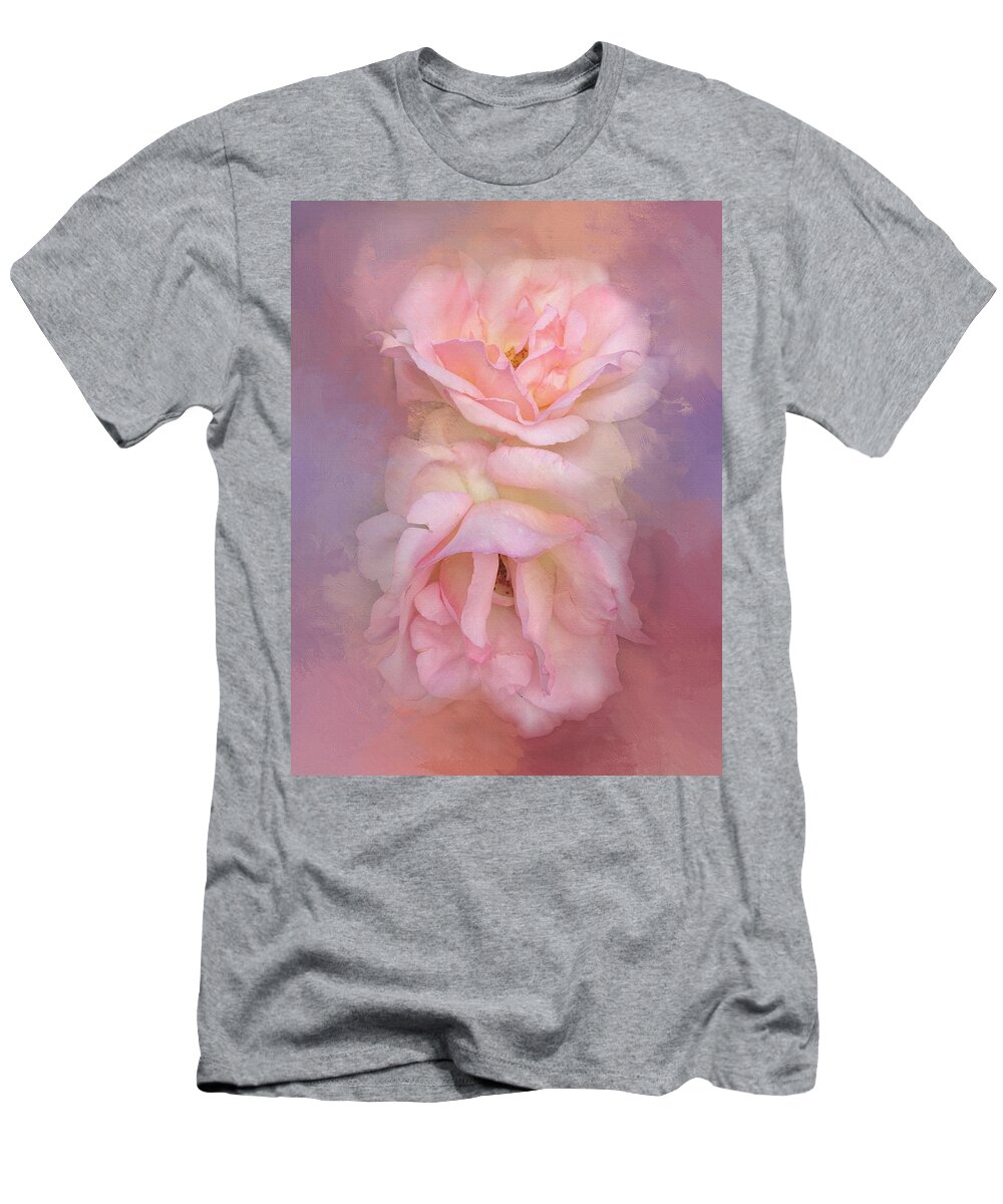 Floral T-Shirt featuring the photograph Painted Pink Rose Dream by Theresa Tahara