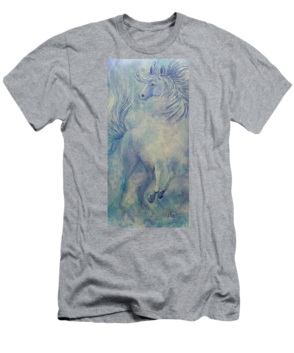 Horse T-Shirt featuring the painting Pale Horse by Yvonne Blasy