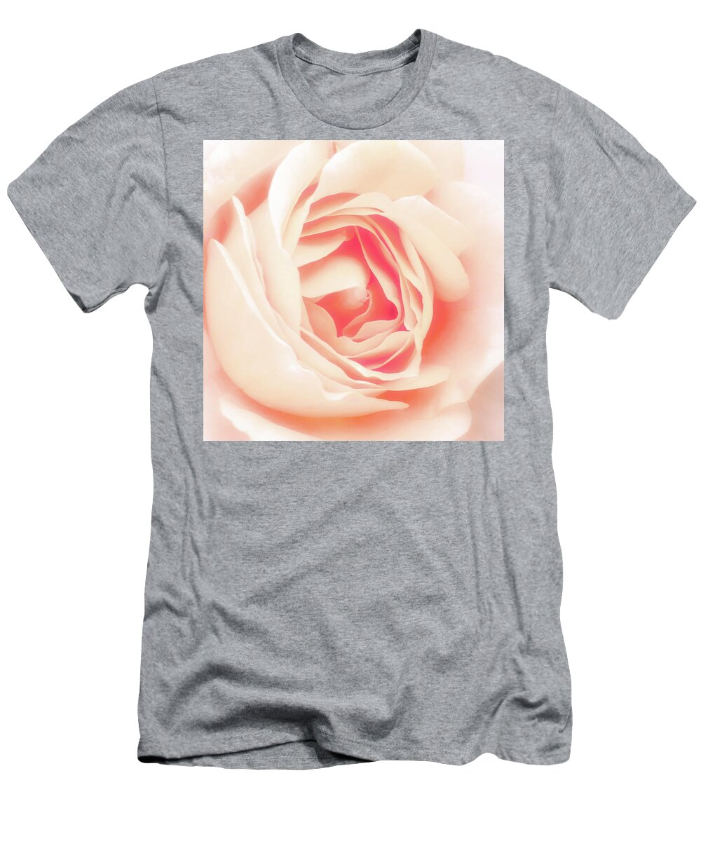 Background T-Shirt featuring the photograph Pastel rose by Jean-Luc Farges