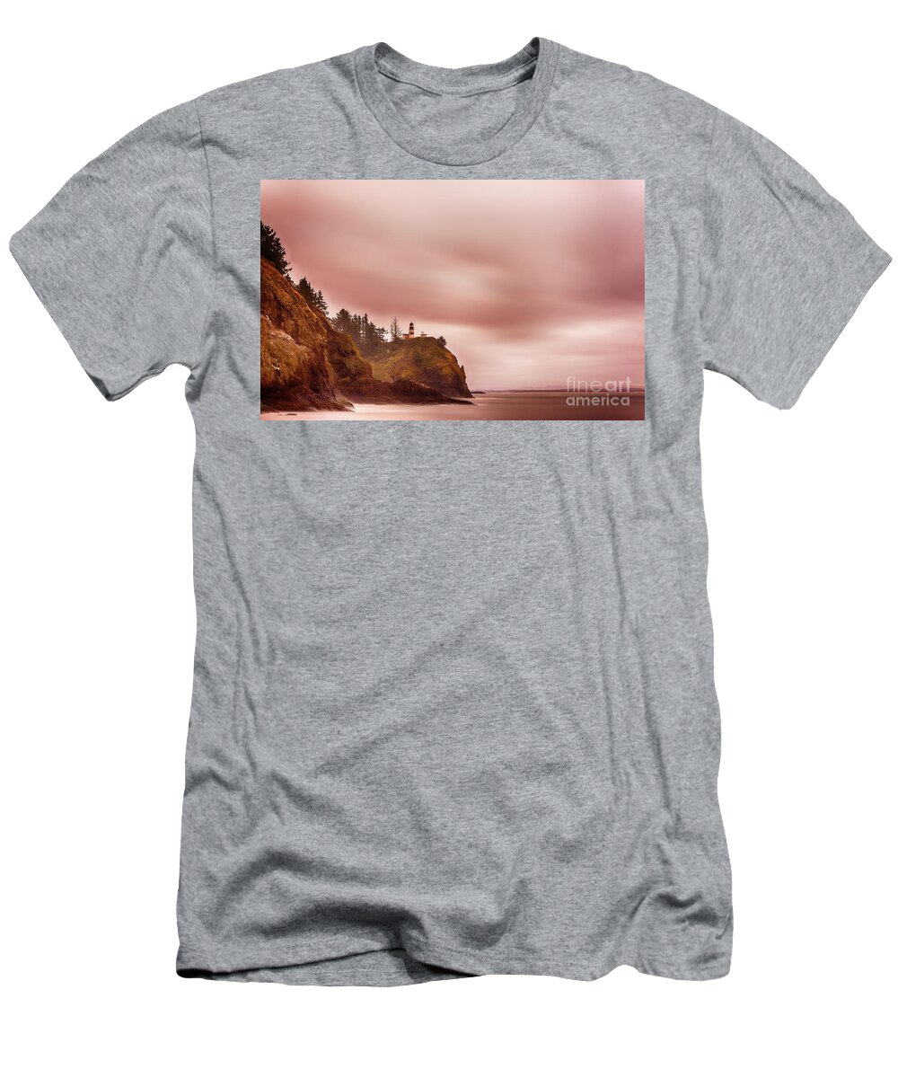 Lighthouse T-Shirt featuring the photograph Pastel Seascape by Dheeraj Mutha