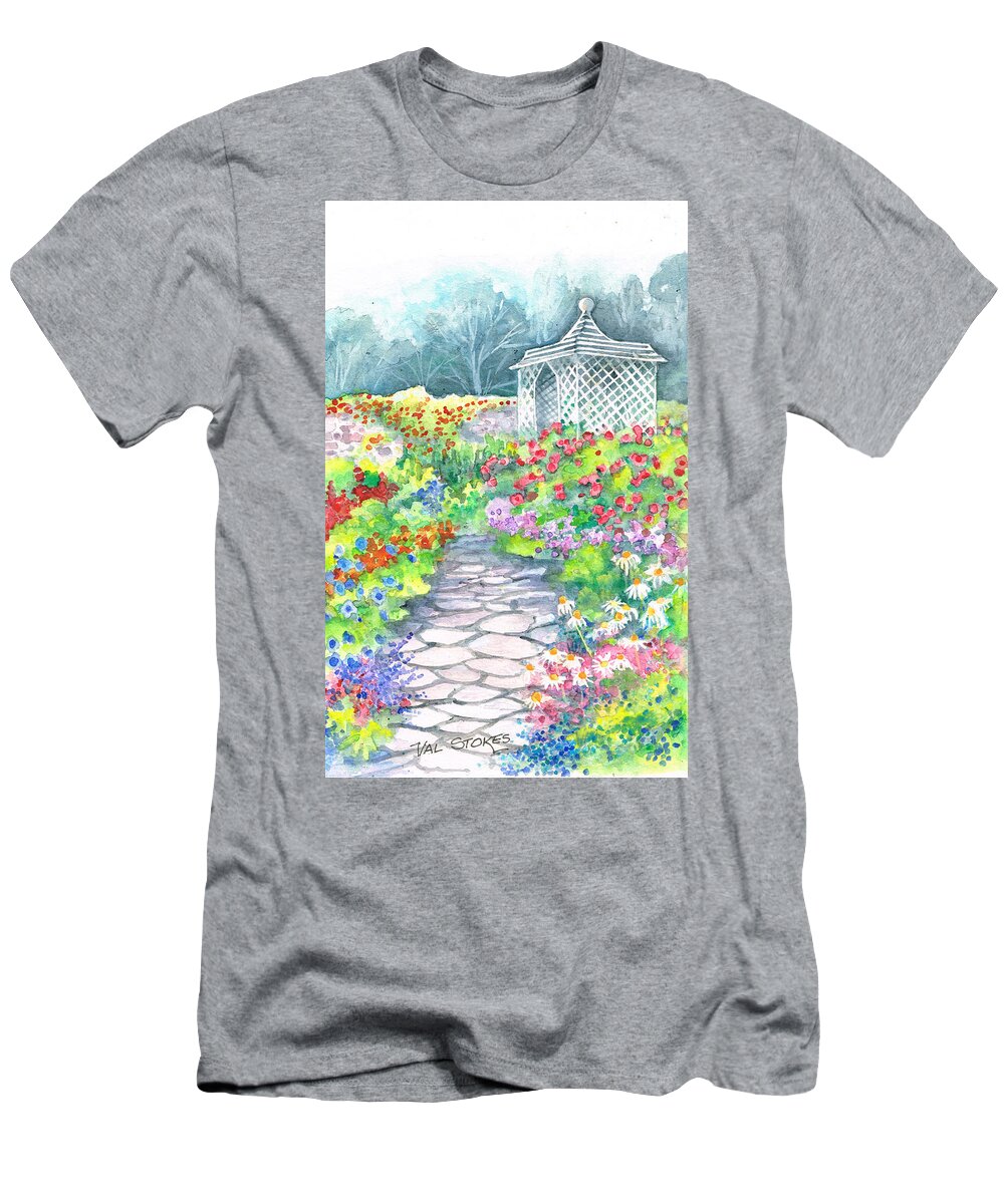  T-Shirt featuring the painting Paving The Way by Val Stokes