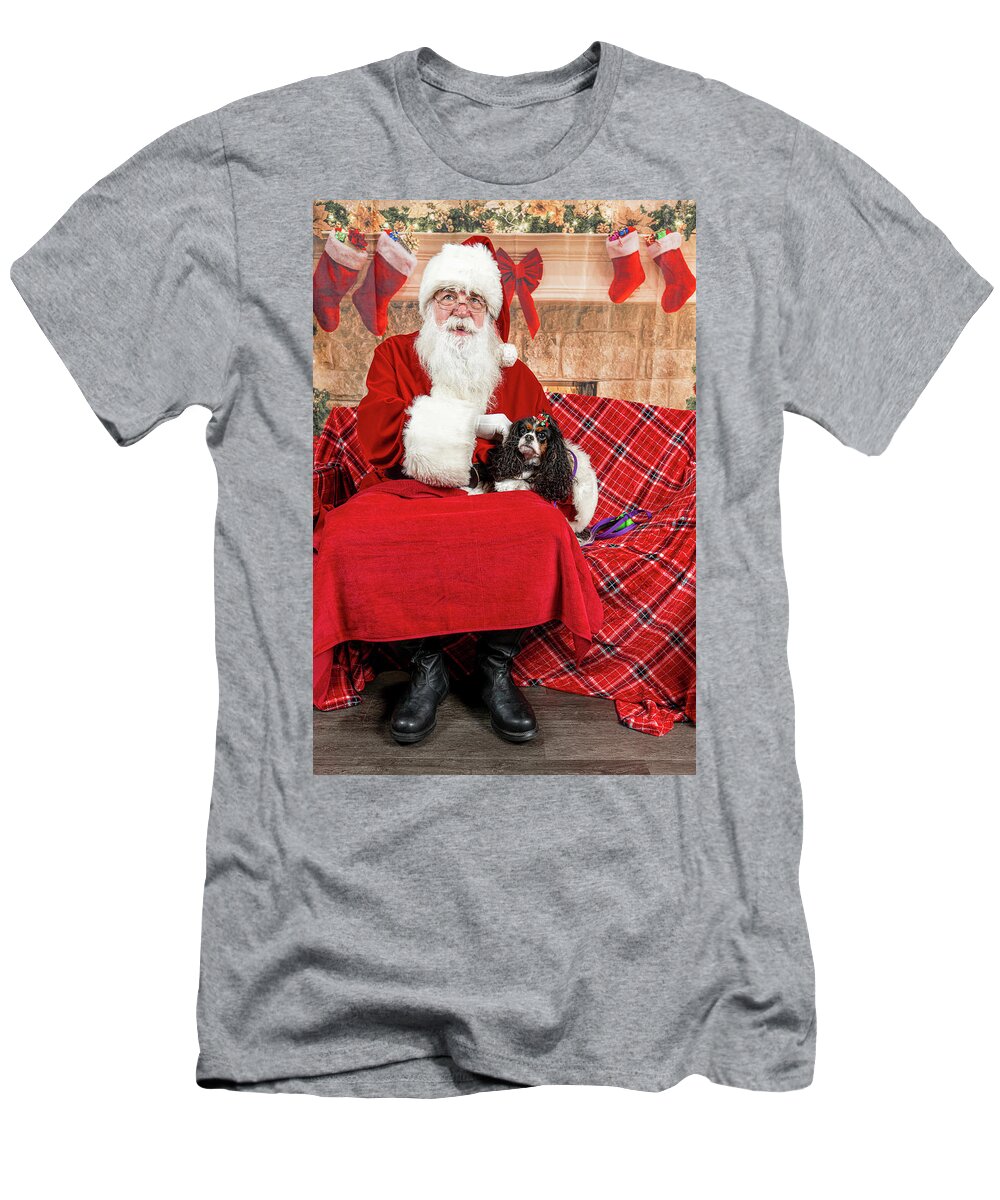 Peppermint T-Shirt featuring the photograph Peppermint with Santa 1 by Christopher Holmes