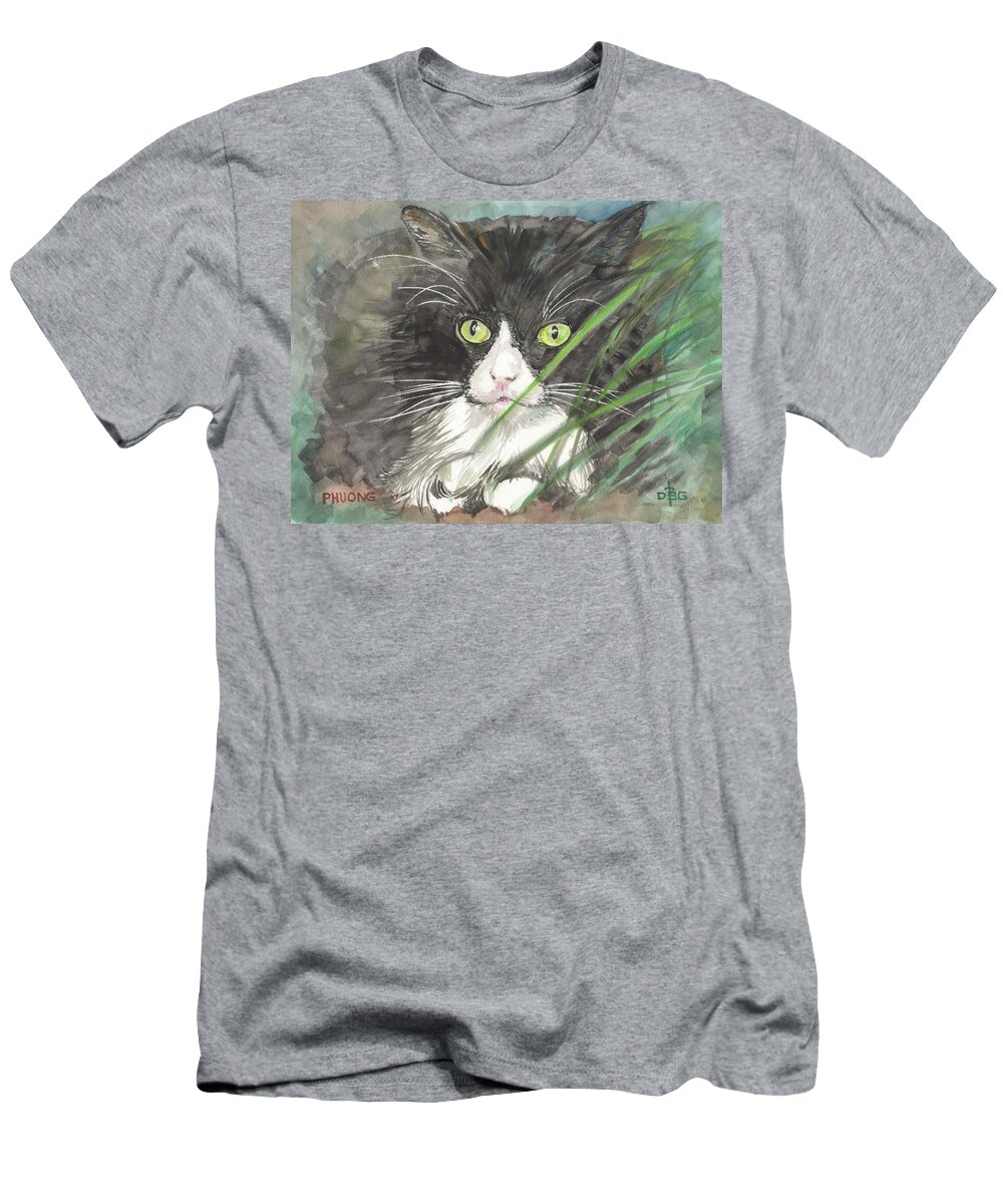 Cat T-Shirt featuring the painting Phuong by David Bader