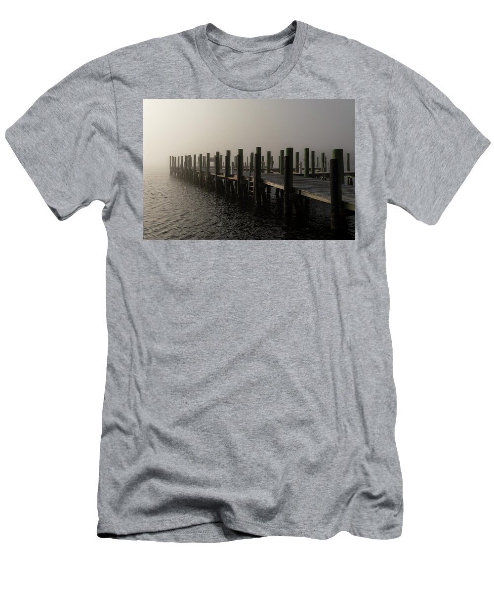 Pier T-Shirt featuring the photograph Pier in Fog by Denise Kopko