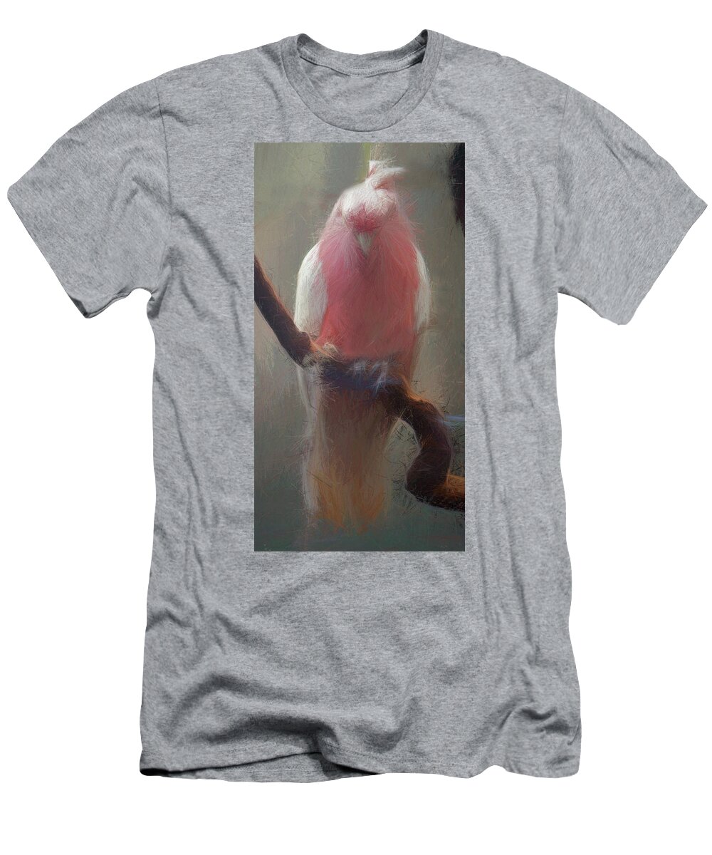 Flora T-Shirt featuring the digital art Pink Pencil Parrot by Terry Cork