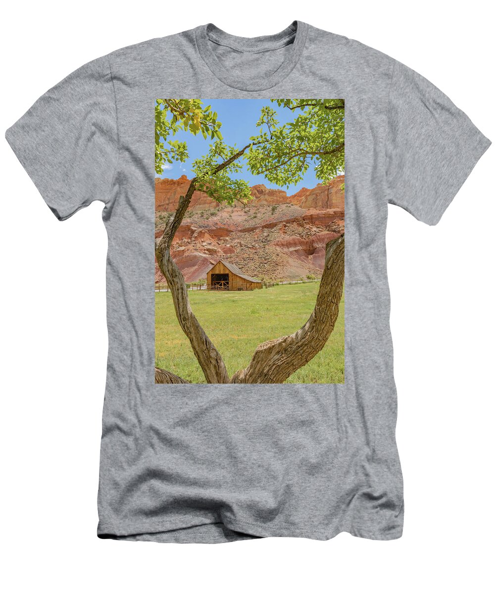 Ige08680 T-Shirt featuring the photograph Pioneer Barnyard by Gordon Elwell