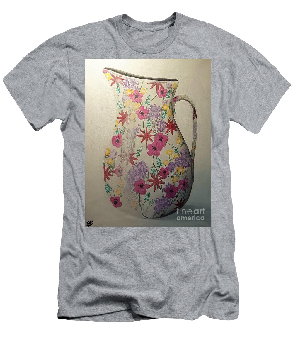 Floral T-Shirt featuring the painting Pitcher Perfect by April Reilly