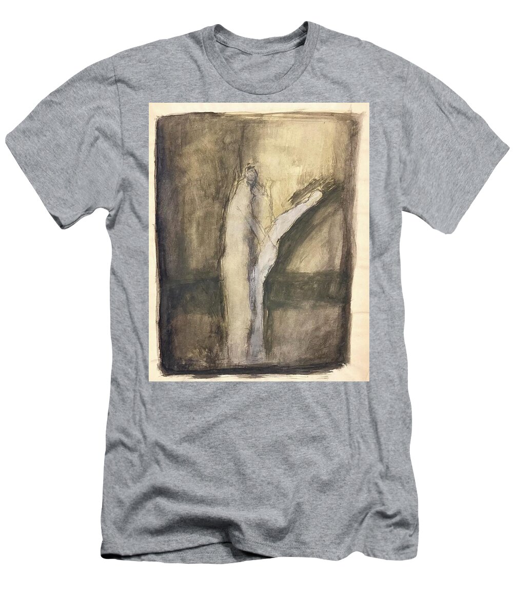 Couple T-Shirt featuring the drawing Please don't go by David Euler
