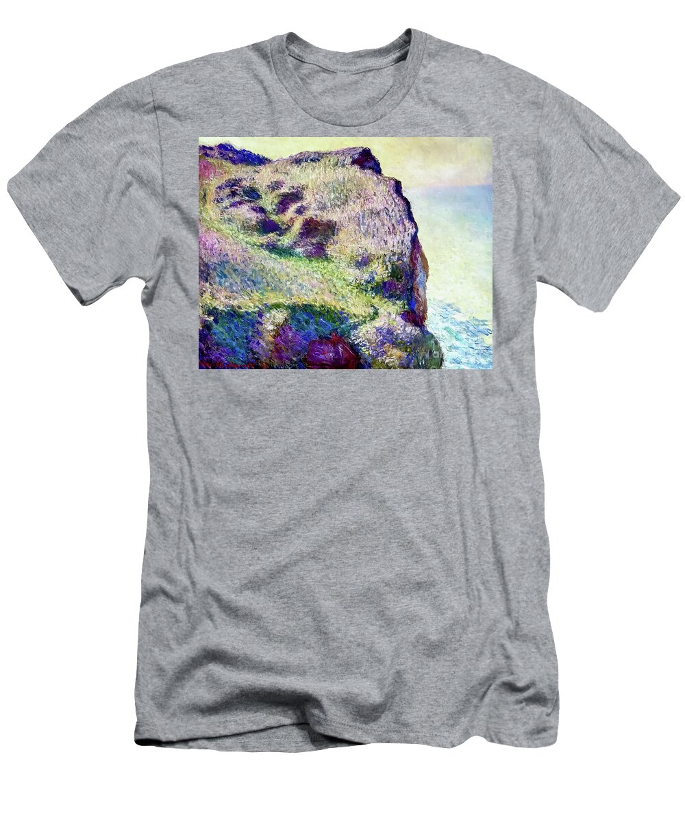 French T-Shirt featuring the painting Point du Petit Ailly by Claude Monet 1897 by Claude Monet