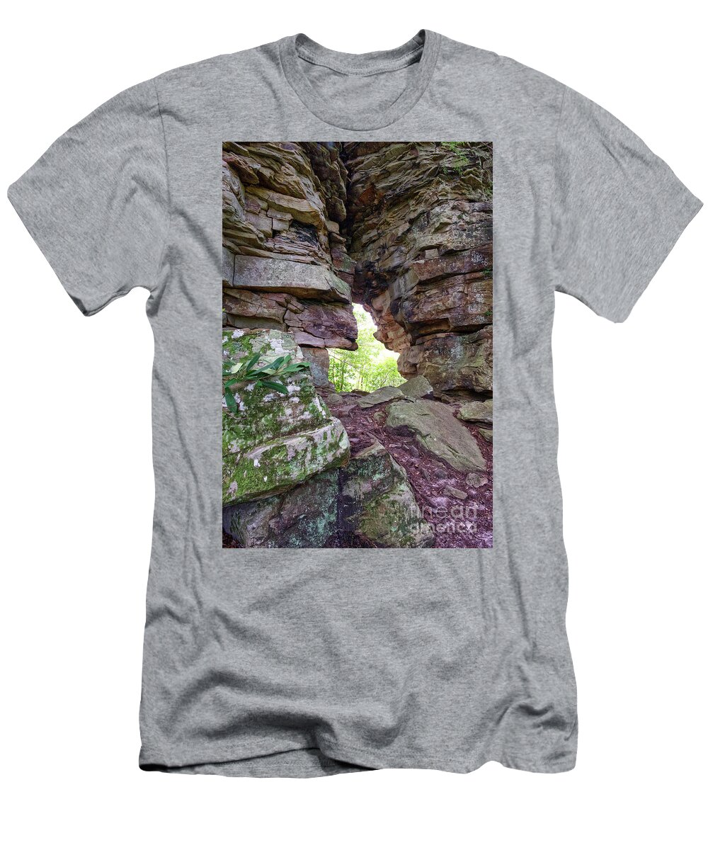 Obed T-Shirt featuring the photograph Point Trail At Obed 10 by Phil Perkins