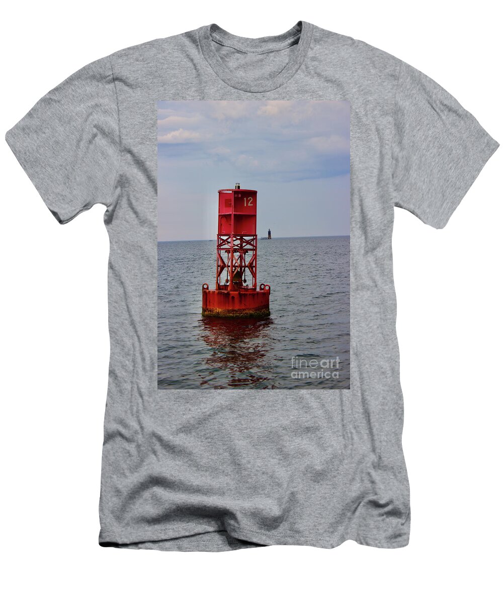  T-Shirt featuring the pyrography Portland harbor by Annamaria Frost